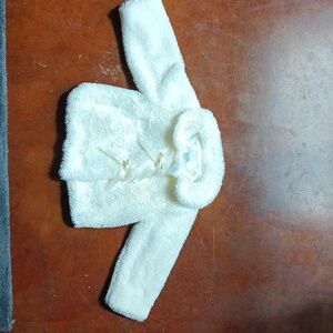 Off white fuax fur dress coat 3T